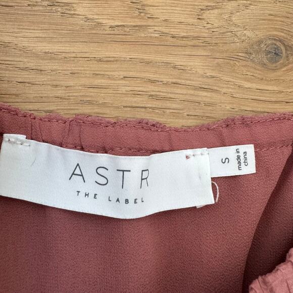 ASTR the Label Pleated Long Balloon Sleeve Cropped Chiffon Blouse Romantic Small - Picture 5 of 9